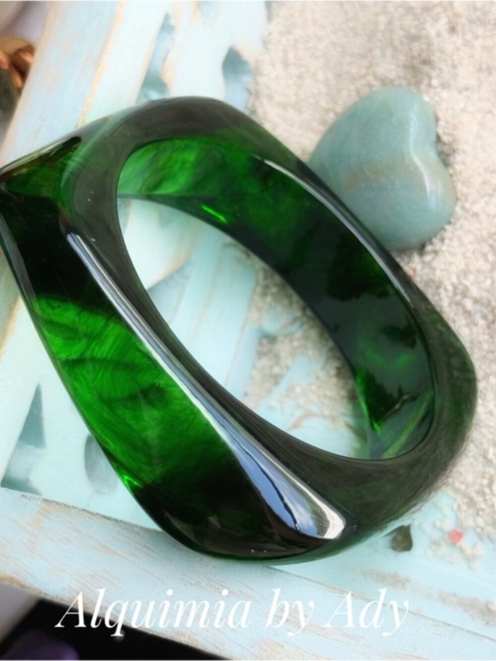 Acrylic  Emerald green bracelet